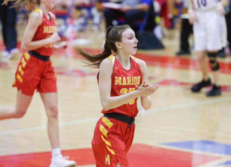 Marion dominates 3rd quarter to beat Clear Creek Amana in girls’ basketball regional semifinals