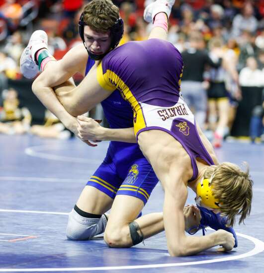 Photos: Day 2 of the 2023 Iowa Class 1A boys’ state wrestling tournament 