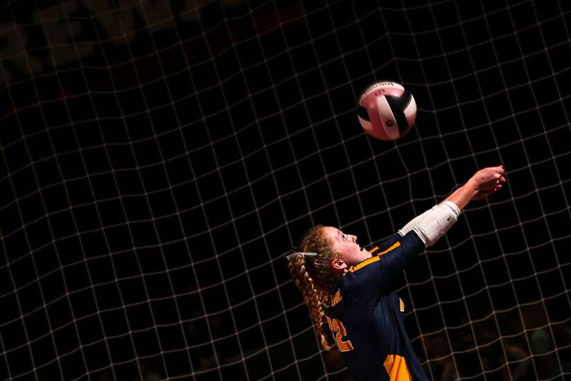 Photos: Burlington Notre Dame vs. Tri-Center in Iowa high school state volleyball tournament