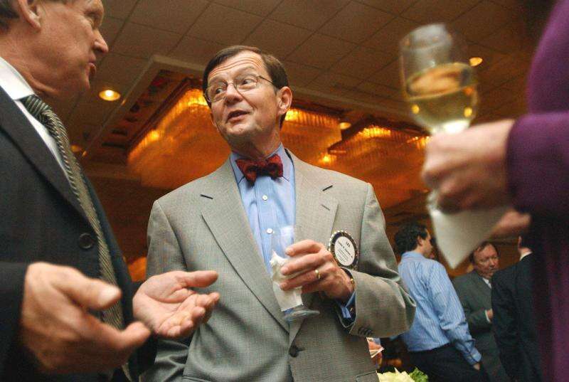 The Gazette In this photo from April 7, 2005, John Bickel (left) of Cedar Rapids, then president of the Rotary Club of Cedar Rapids, and Les Garner of Mount Vernon, then president of Cornell College and a Downtown Rotary Club member, were among about 400 people gathered for the Rotary Centennial-Bration at the Crowne Plaza Hotel in Cedar Rapids. The event celebrated the Rotary Centennial, the Centennial Project at Cedar Lake and other accomplishments of the seven Cedar Rapids area Rotary Clubs.