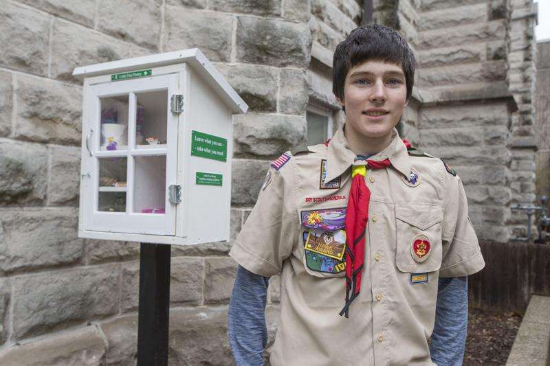 ‘Little Free Pantry’ up and running as part of Eagle Scout project