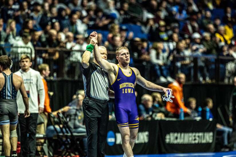 Cael Happel’s first postseason victory highlights UNI’s 7-0 first round: NCAA wrestling notebook