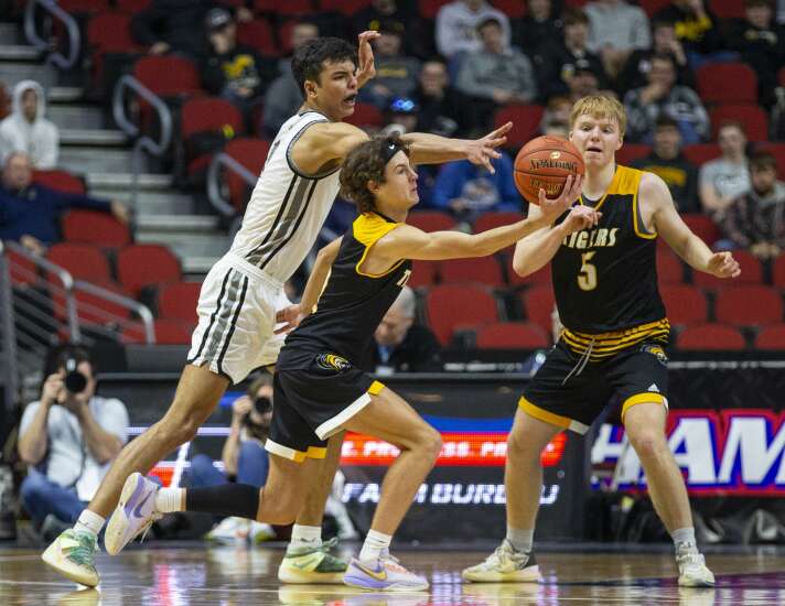 Photos: New London falls to Grand View Christian in Class 1A boys’ state basketball quarterfinals 