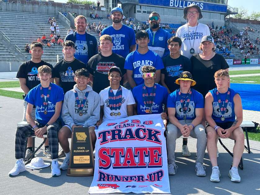 The Columbus boys track and field team were the Class 1A runner-ups  at the Iowa High School Track and Field Championship. (Hunter Moeller/The Union)