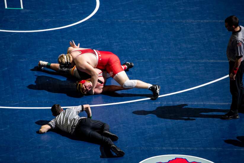 Photos: Day 2 of the 2023 Iowa Class 3A boys’ state wrestling tournament 