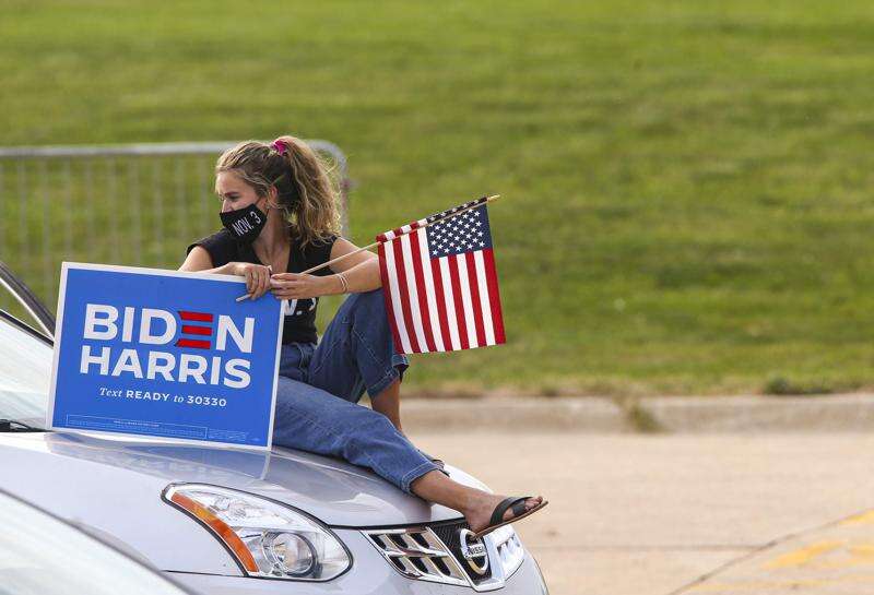 Photos: Jill Biden speaks at a drive-in rally in Cedar Rapids