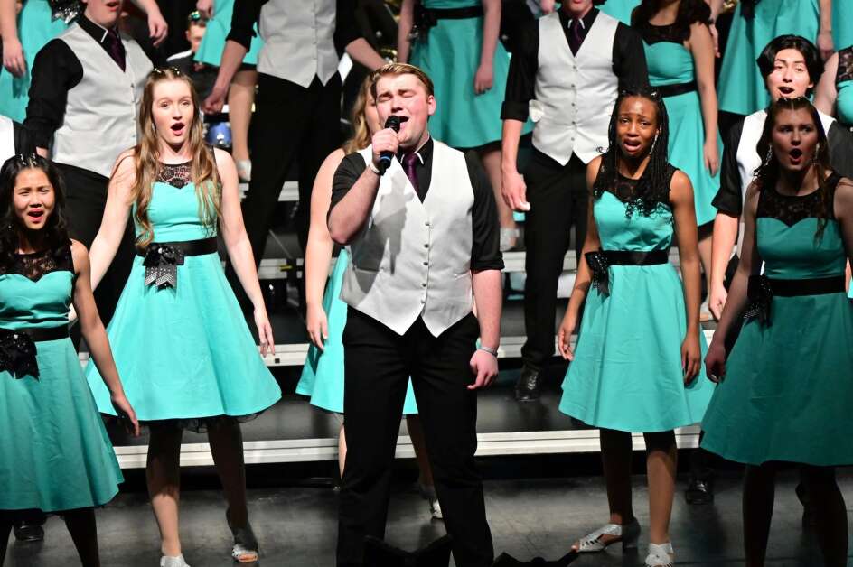 Jacob Sires performs with Xavier High School’s show choir Xhilaration. (Photo provided by Mike Battien)