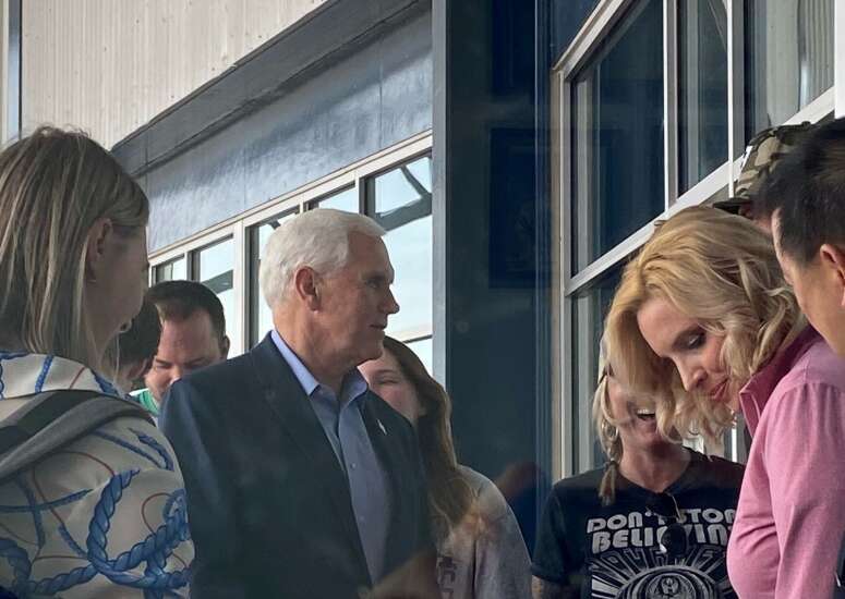 Mike Pence takes in a Cedar Rapids Kernels ballgame