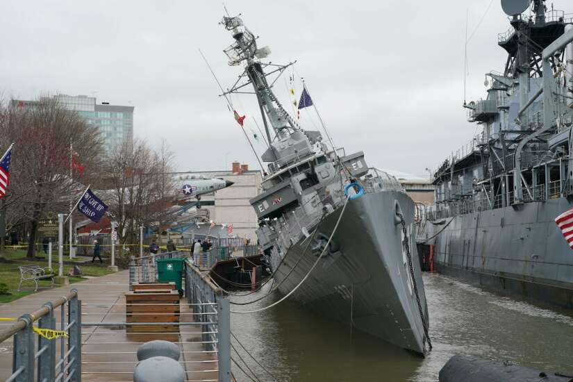 USS The Sullivans no longer sinking, but set for more repairs