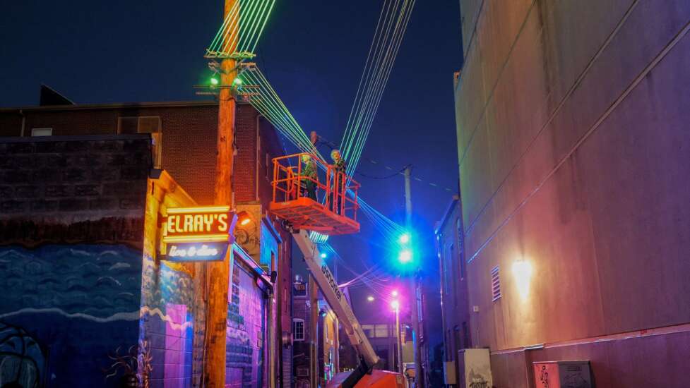 New public art lights up popular Iowa City alley