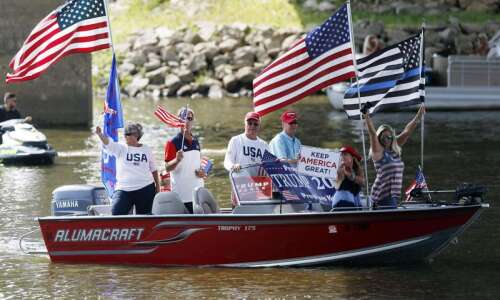 Photos: Labor Day pro-Trump boat parade at Coralville Lake