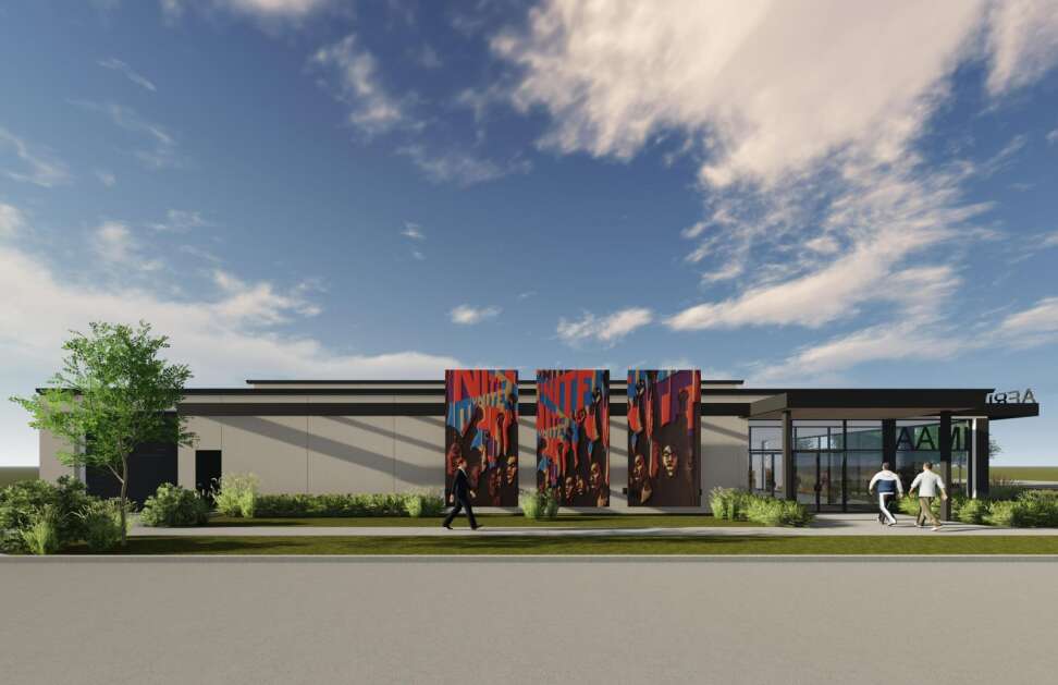 An artist’s rendering shows what the front of the African American Museum of Iowa in Cedar Rapids will look like after major renovations. (Submitted)