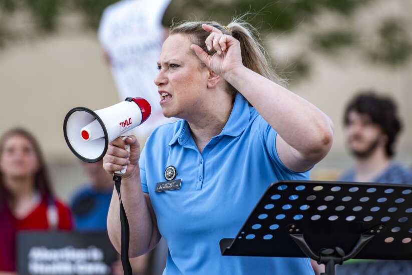 Photos: Protesters rally against Roe reversal in Cedar Rapids. 