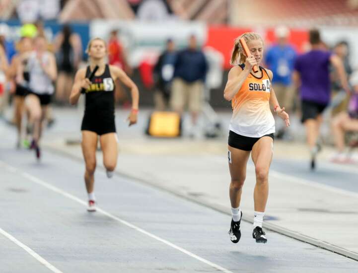 Iowa state track 3A girls’ results: Solon wins another relay, enters final day tied for lead