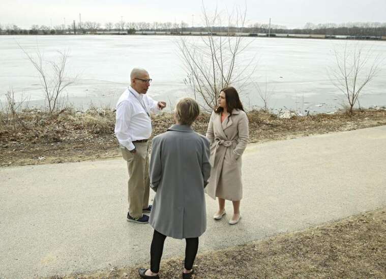 Rep. Finkenauer hears pitch for Cedar Lake project, flood protection