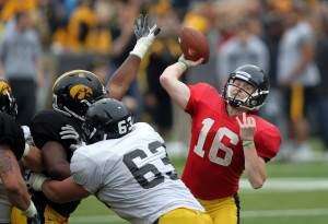 Iowa notes: Austin Blythe competing at guard; voting begins for new Cy-Hawk Trophy