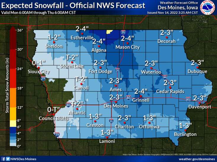 First measurable snowfall of the season is coming for Eastern Iowa