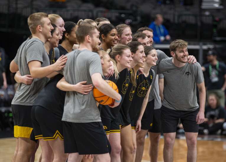 Photos from Iowa’s Final Four press conference and practice 