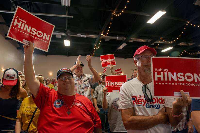 At Ashley Hinson reelection kickoff, GOP rips Democrats, Biden for attempts to ‘transform America’