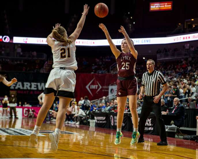 Photos: North Linn vs. Algona Garrigan in Class 1A Iowa high school girls’ basketball state semifinals