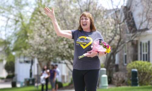 Photos: Friends and family organize parade for Iowa City nurse