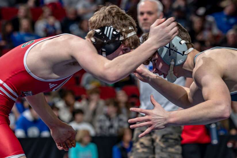 Photos: Day 1 of the 2023 Iowa Class 3A boys’ state wrestling tournament