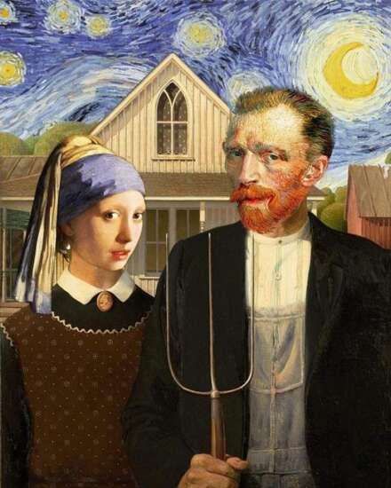 ‘Seriously Funny’: Cedar Rapids Museum of Art shows parodies of Grant Wood’s iconic painting