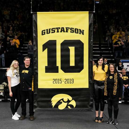 Scenes from Megan Gustafson's Iowa jersey retirement ceremony