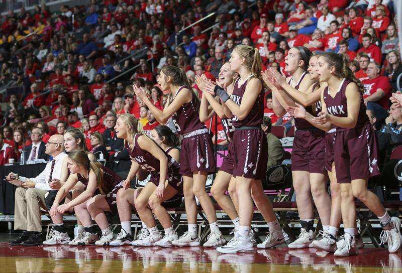 Photos: No. 3 North Linn vs. No. 2 West Hancocok, Iowa Class 2A girls’ state basketball semifinals