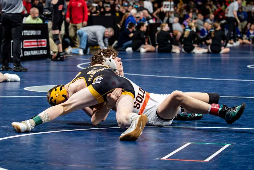 Photos: Day 1 of the 2023 Iowa Class 2A boys’ state wrestling tournament