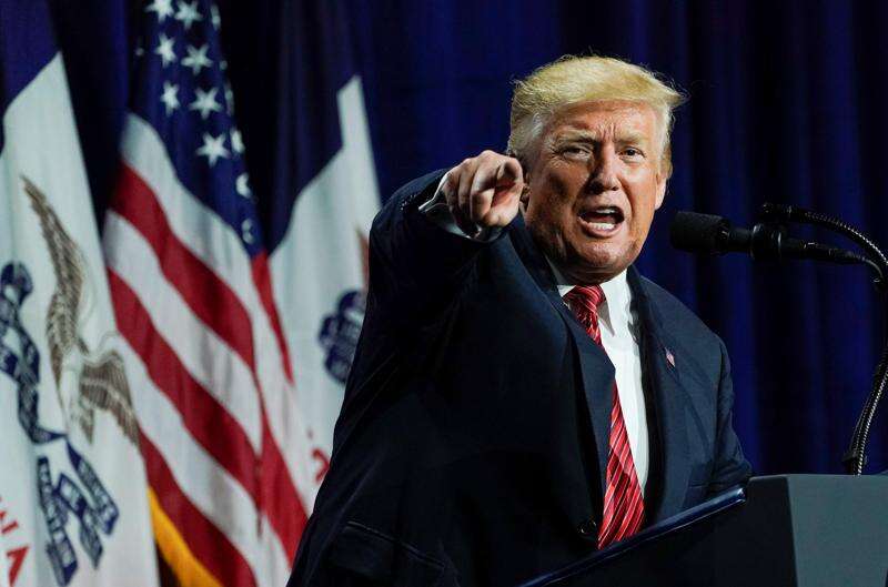 At Iowa fundraiser, Trump decries ‘calamitous’ trade policies of the past