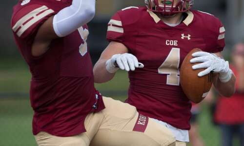 A running back again, Trevor Heitland accounts for 4 TDs in Coe’s season-opening win
