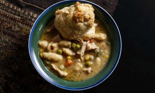 Dig into this turkey and gnocchi soup and cheesy biscuits,…