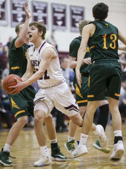 Photos: Dyersville Beckman vs. Mount Vernon, Iowa high school boys' basketball