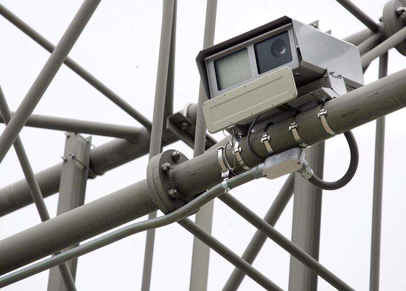 Radar-enabled speed cameras monitor speeding along northbound Interstate 380 near the Diagonal Drive SW exit in Cedar Rapids. Marion has voted to join Cedar Rapids in the Corridor communities that use the automated devices to catch speeders and red-light runners. (Jim Slosiarek/The Gazette)