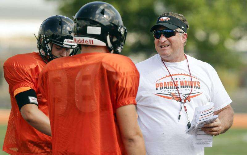 Cedar Rapids Prairie’s Mark Bliss is a football coach at heart, so he continues coaching football
