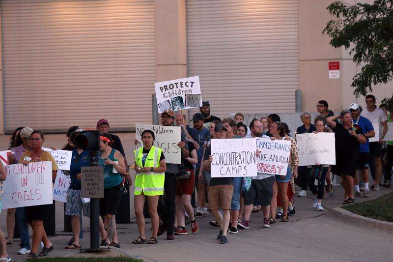Protestors rally in Cedar Rapids against border detention
