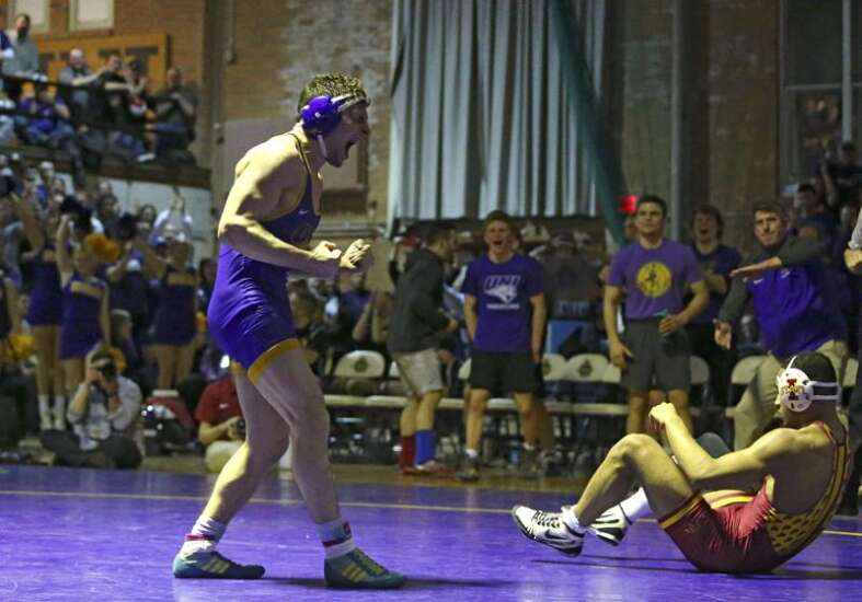 UNI wrestlers motivated by Drew Foster's national championship