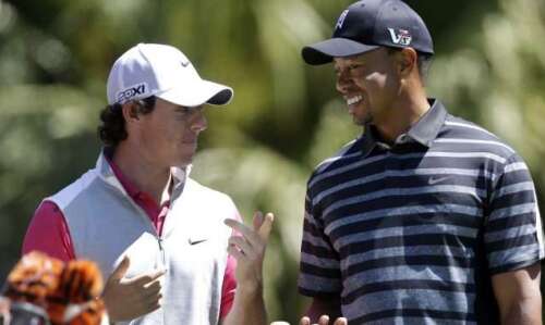 PGA: Tiger tied for lead, Johnson 32nd after one