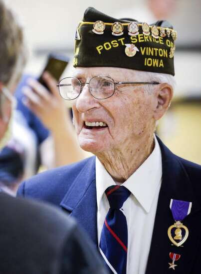 94-year-old Iowa World War II combat medic finally gets his Purple Heart and a day in his honor