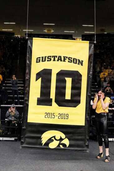 Scenes from Megan Gustafson's Iowa jersey retirement ceremony