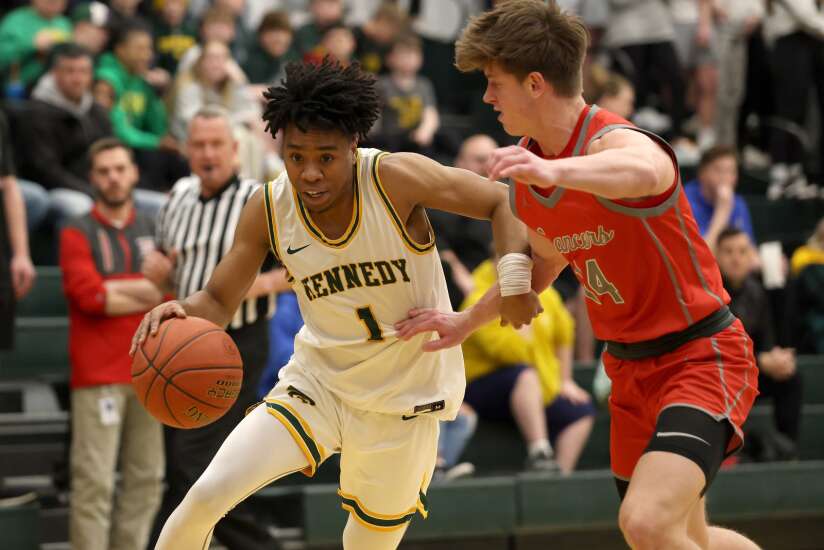 Photos: Cedar Rapids Kennedy advances to boys’ state basketball tournament with 76-38 win over North Scott
