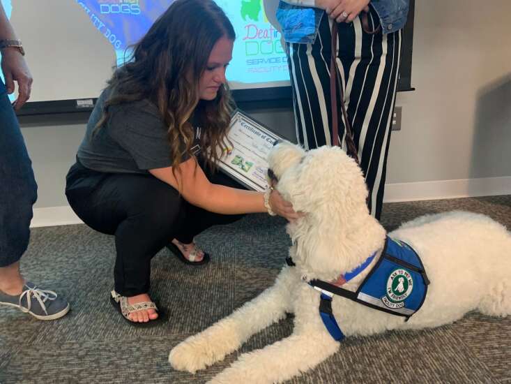 Mack the healing dog joins Tanager Place staff