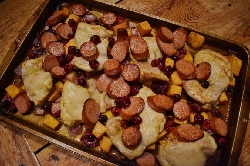Bite of Brazil: Chicken and sausage sheet-pan recipe takes advantage of fall produce