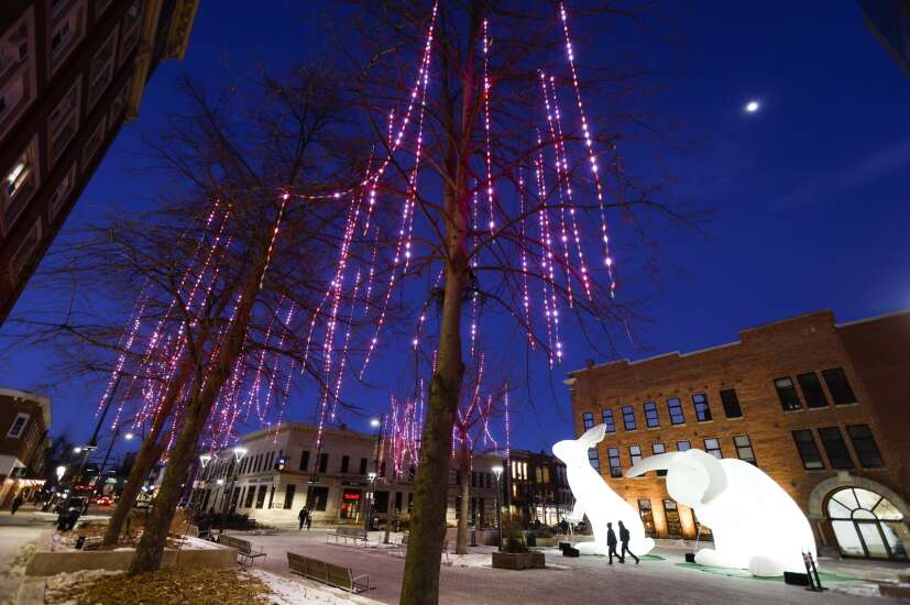 Downtown Iowa City unveils new winter light art installations in the Ped Mall