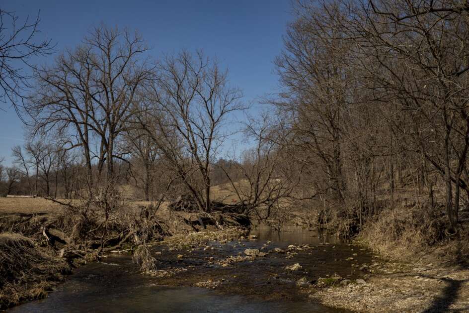Bloody Run creek west of Monona, Iowa on Wednesday, March 29, 2023. (Nick Rohlman/The Gazette)