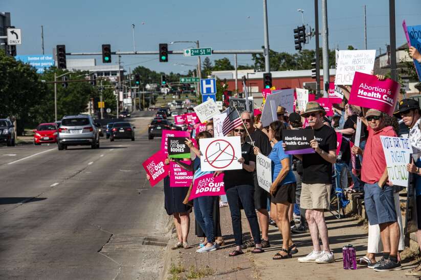 Photos: Protesters rally against Roe reversal in Cedar Rapids. 