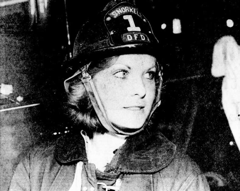 Shannon Iossi became Iowa’s first female career firefighter in 1977 in Davenport. (Quad-City Times archives) 