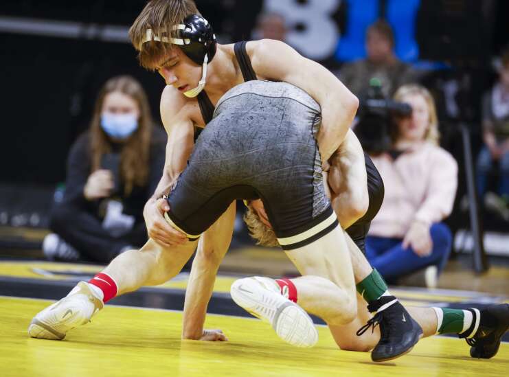 Drake Ayala records first official victory to kick off top-ranked Iowa’s dual win over Purdue