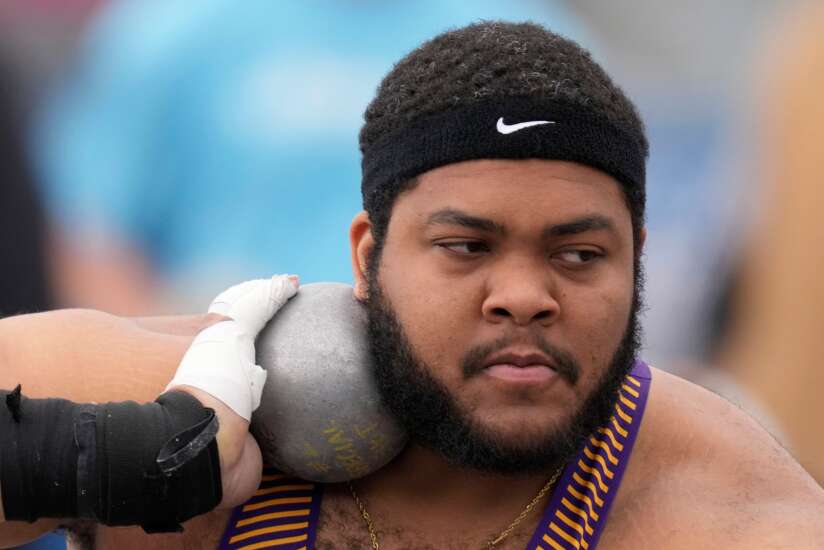 UNI's Darius King learns among the elite in Drake Relays special shot put event